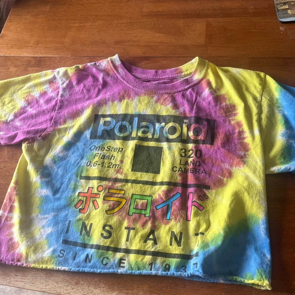 Polaroid Multicolor Tie-Dye Cropped Tee
